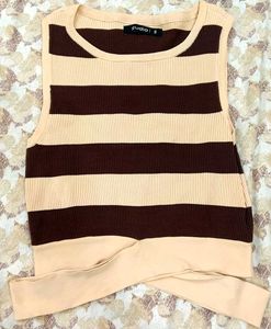 Striped Tie-Front Tank Top