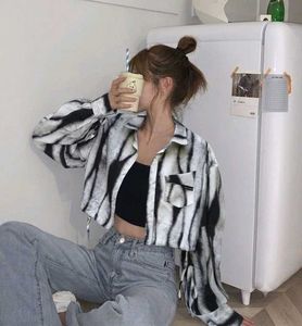Korean Pinterest Premium Zrap Crop Puff Shirt