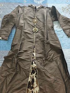 Elegant Brown Floral gown
