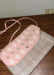 Cute Pink Clutch with Flower Detail