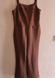 Brown Spaghetti Strap Jumpsuit