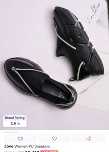 Black Embellished Slip-On Sneakers