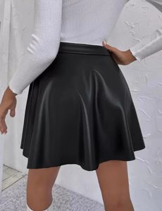 Korean Style Faux Leather Skirt