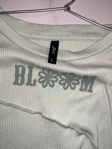 Cute "Bloom" Graphic Long Sleeve Top