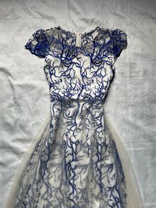 Elegant Blue &amp; White Dress