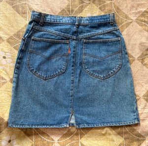 blue denim skirt