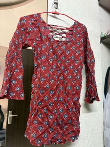 Boho Print Lattice Back Kurti