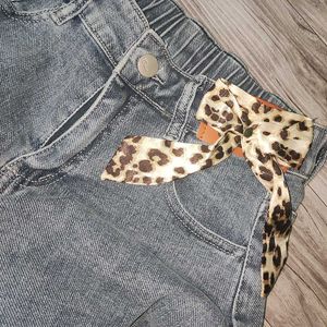 y2k cutecore leopard bow Denim Jeans