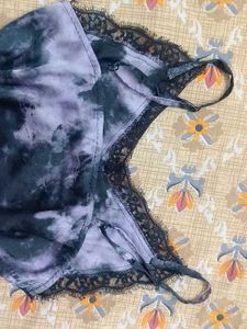 Tie-Dye Lace Trim Cami Top