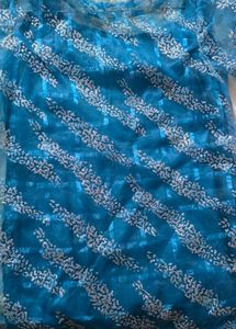Blue Sheer tissue Top Blouse