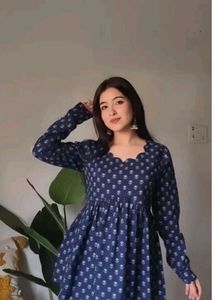 Beautiful Navy blue printed Short kurti