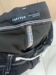 Stylish Dark Wash Drawstring Jeans 36