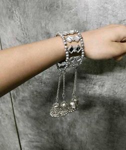 4 piece Elegant Mirror Work Bangle with Tassels