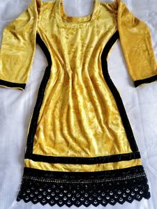 Elegant Yellow & Black Kurta🎀💗