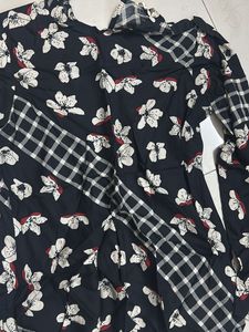 AND Floral &amp; Checkered Print Top