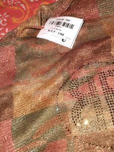 Sparkly Geometric Print Tunic Top super net