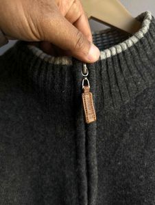 Men's Grey Zip-Up  Sweater
