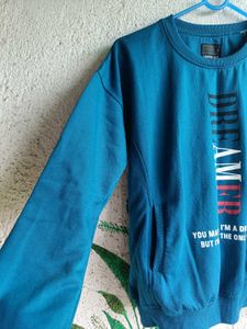 Blue Graphic Print Sweatshirt
