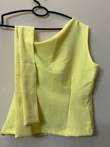Chic One-Shoulder Tie-Up Top