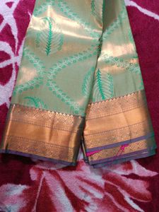 Elegant Green &amp; Gold Saree
