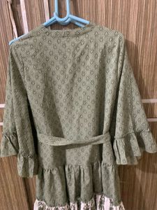 Sage Green Printed Tunic Top
