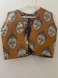 Kalamkari 2 Sided Sleeveless Ethnic Jacket