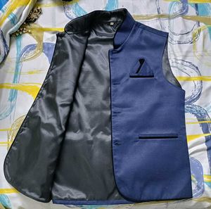 Classic Navy Blue Nehru Jacket