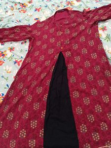 Maroon Printed Kurti