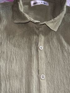 Stylish Olive Green Collared Shirt
