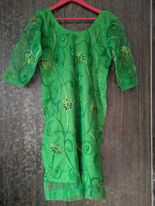 Green Embroidered Dress