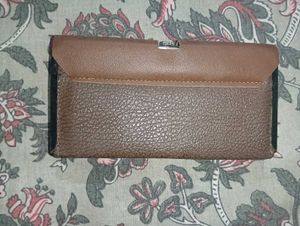 Brown Textured Clutch Bag