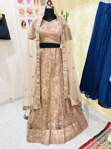 Elegant Gold Embroidered Lehenga