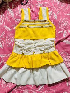 Cute Yellow & White Baby Dress