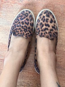 Leopard Print Slip-On Sneakers