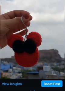 Crochet Handmade Mickey Mouse 🐭 Shaped Keychain