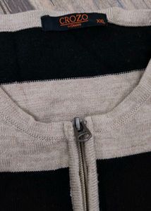 Grey Striped Kurti with Zipper