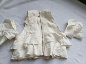 Cream Ruffle Halter Top