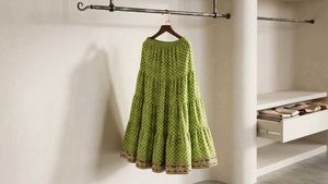 Boho Polka Dot Tiered Maxi Skirt