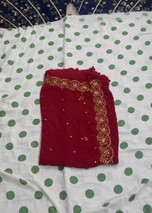 Maroon Embellished Saree