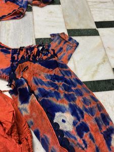 Tie-Dye Orange &amp; Blue Kurta Set
