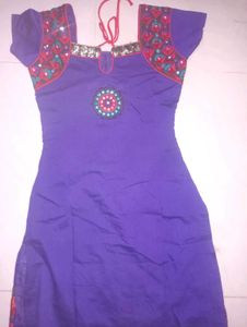 Purple Embroidered Kurta Set with Dupatta