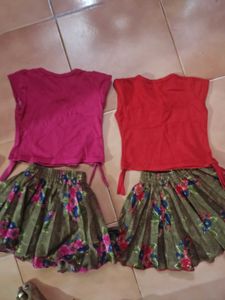 girls elegant skirt set of 2