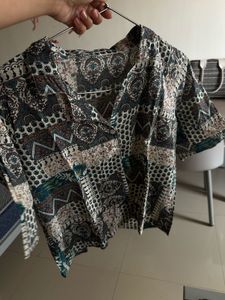 Bohemian Print Short Sleeve Top