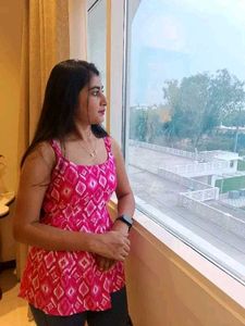 Pink Abstract Print Sleeveless Top