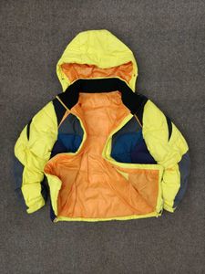 Color Block Puffer Jacket with Hood