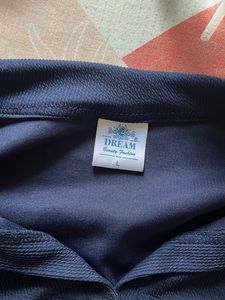 Navy Blue Collared Long Sleeve Top