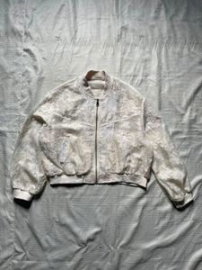 Sheer Lace Bomber Jacket