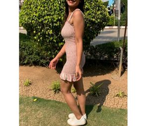 Striped Smocked Ruffle Dress