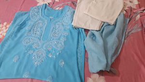 Kurta-pant-Sky Blue
