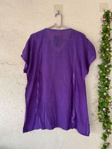 Vibrant Purple Embroidered Kurta Top